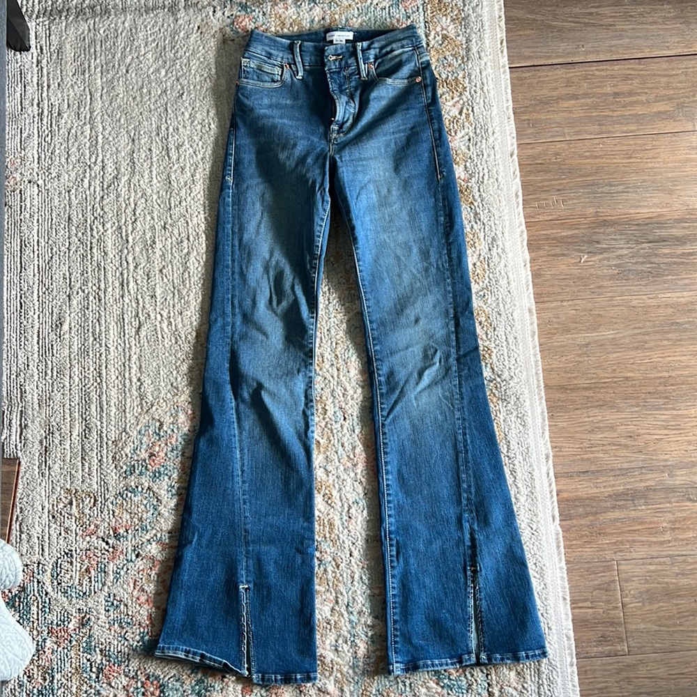 Good American side slit flares - worn once!